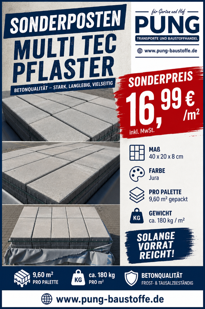 MultiTec Pflaster 40x20x8 cm Jura (2.Wahl)