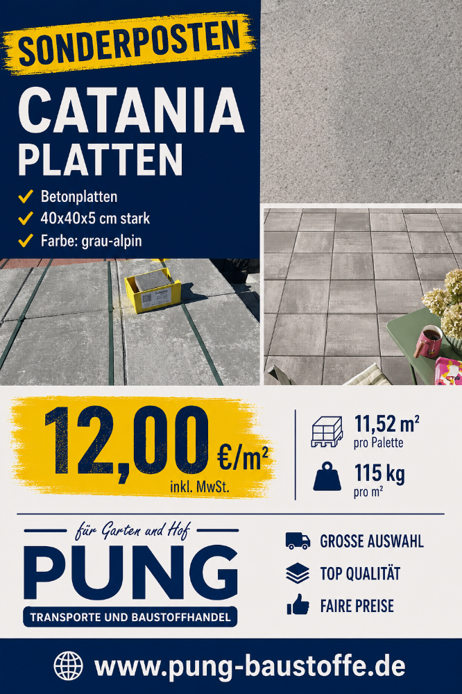 KANN Platte Catania 40x40x5 cm grau-aplin (2.Wahl)