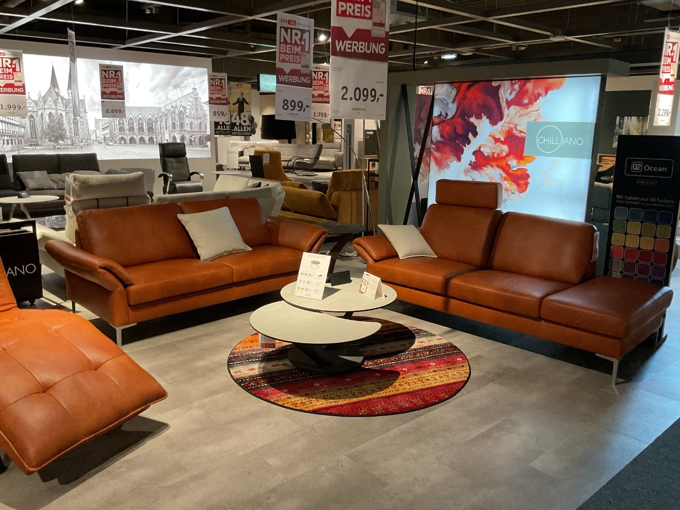 XXXLutz Ausstellungsstück Möbel Sofa u Recamiere Alonso Leder cog
