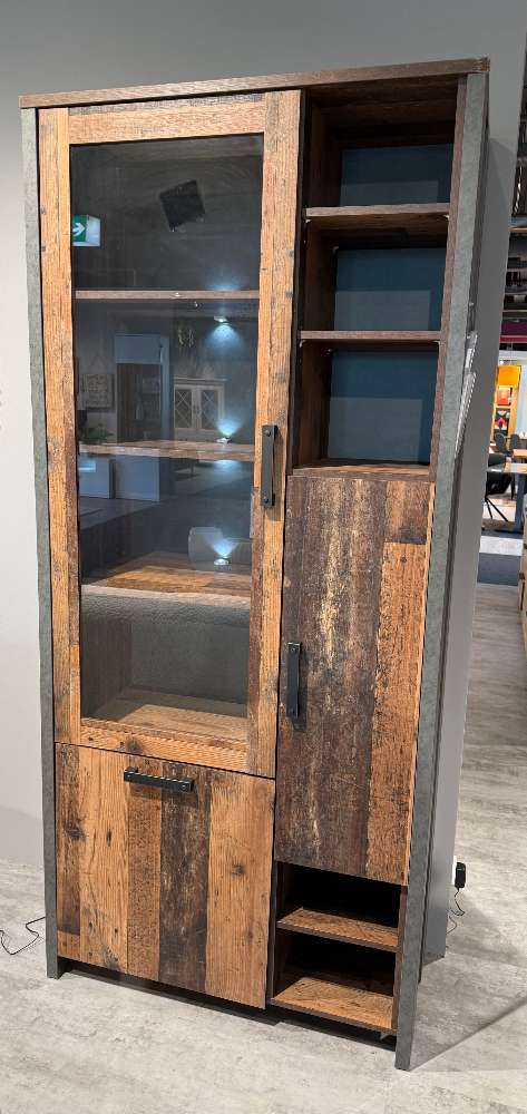 Vitrine Old-Wood Vintage mit Betonoptik⚡️Sparpreis⚡️