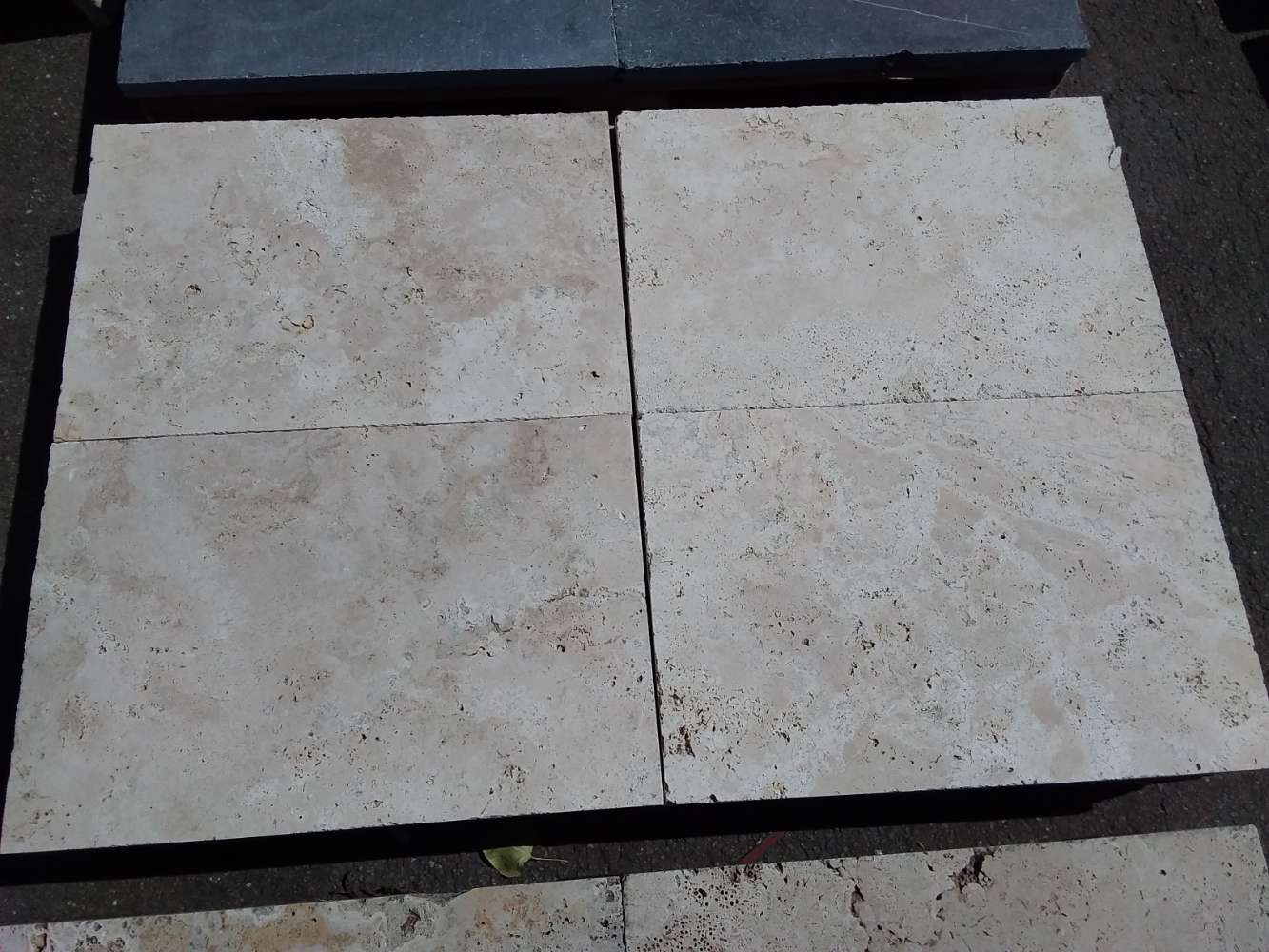Travertin Terrassenplatten 59,7×39,7×3 cm, creme-beige  Kalkstein