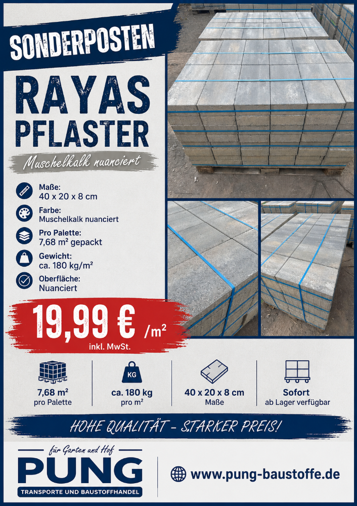 Rayas 40x20x8 cm Muschelkalk (2.Wahl )