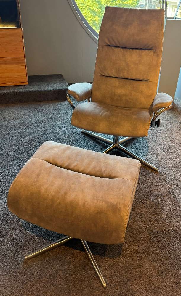 Sessel mit Hocker light grey⚡️Sparpreis⚡️