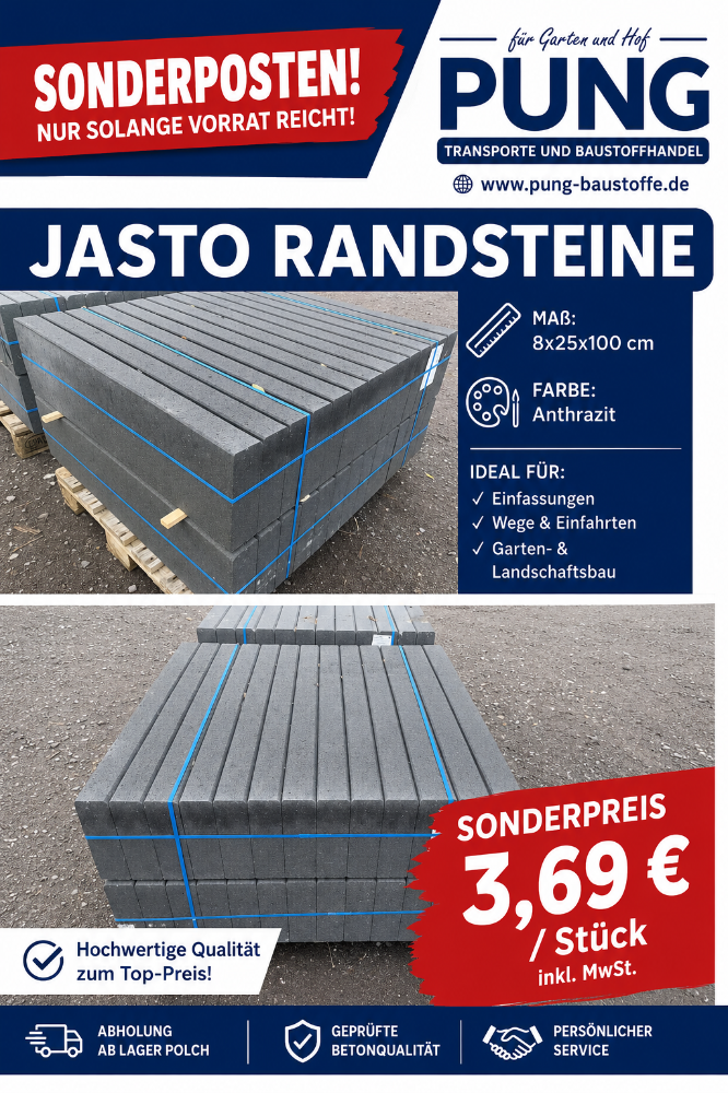 JASTO Randsteine 8x25x100 cm Anthrazit (2.Wahl)