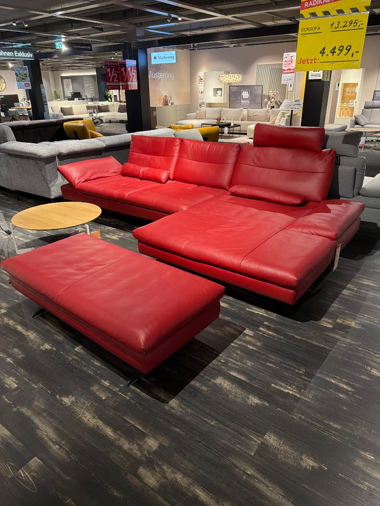 Möbel, Ecksofa Seventy5, Leder Rot, W. Schillig, 342cm, XXXLutz