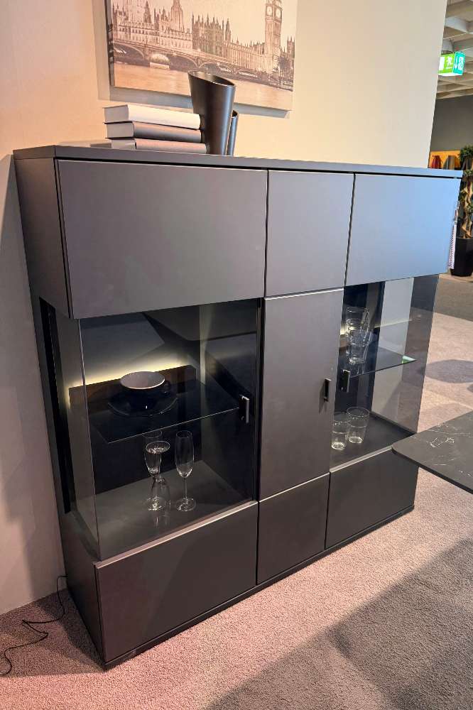 Highboard Schwarzgrau lackiert⚡️Sparpreis⚡️