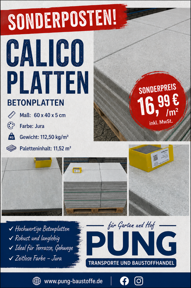 KANN Platte Calico 60x40x5 cm Jura feingestrahlt (2.Wahl)