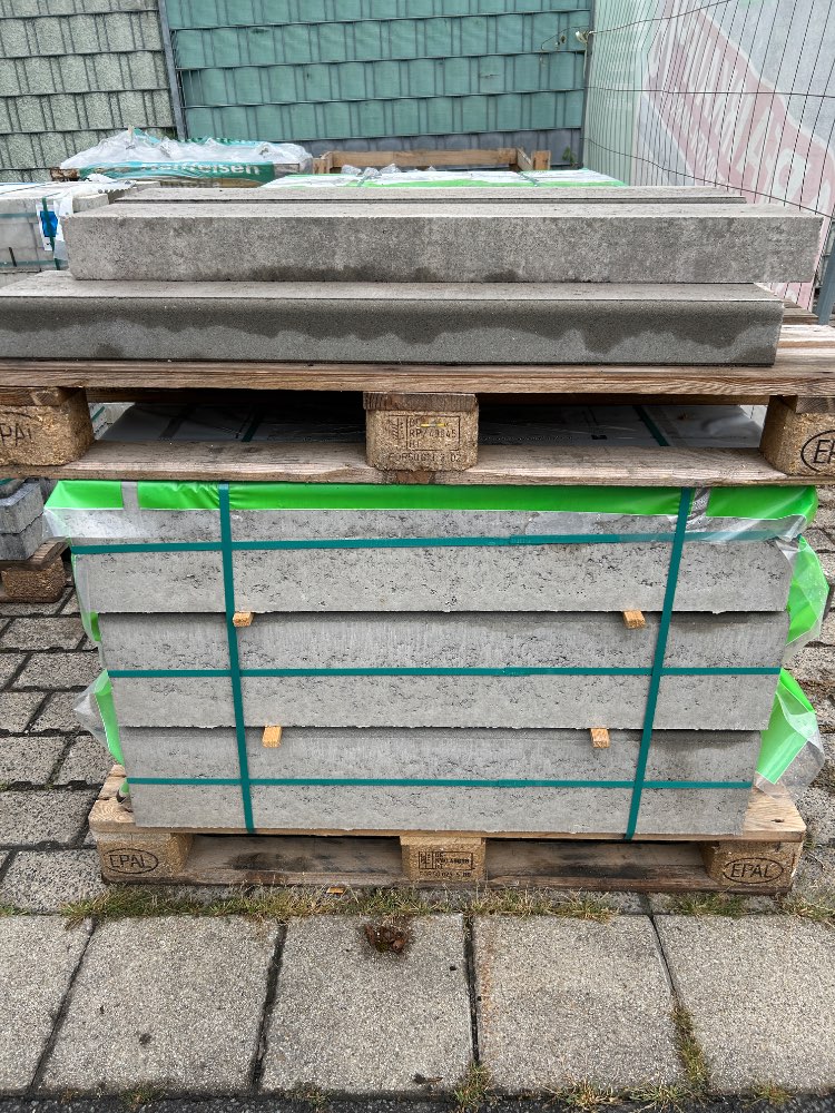 Beton-Leistensteine grau 100x20x8cm