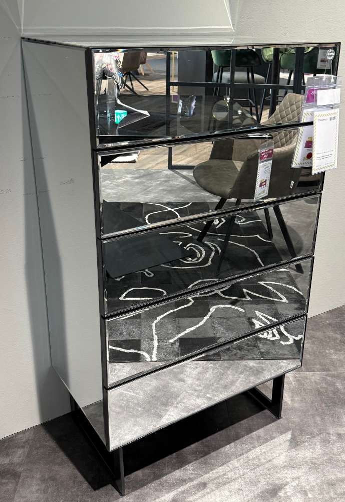 Kommode Schwarz/Glas verspiegelt⚡️Sparpreis⚡️