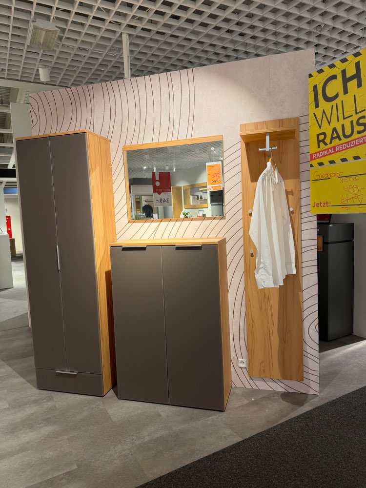 Garderobe, Vorzimmer, ca.215cm, Kernbuche Basalt, XXXLutz