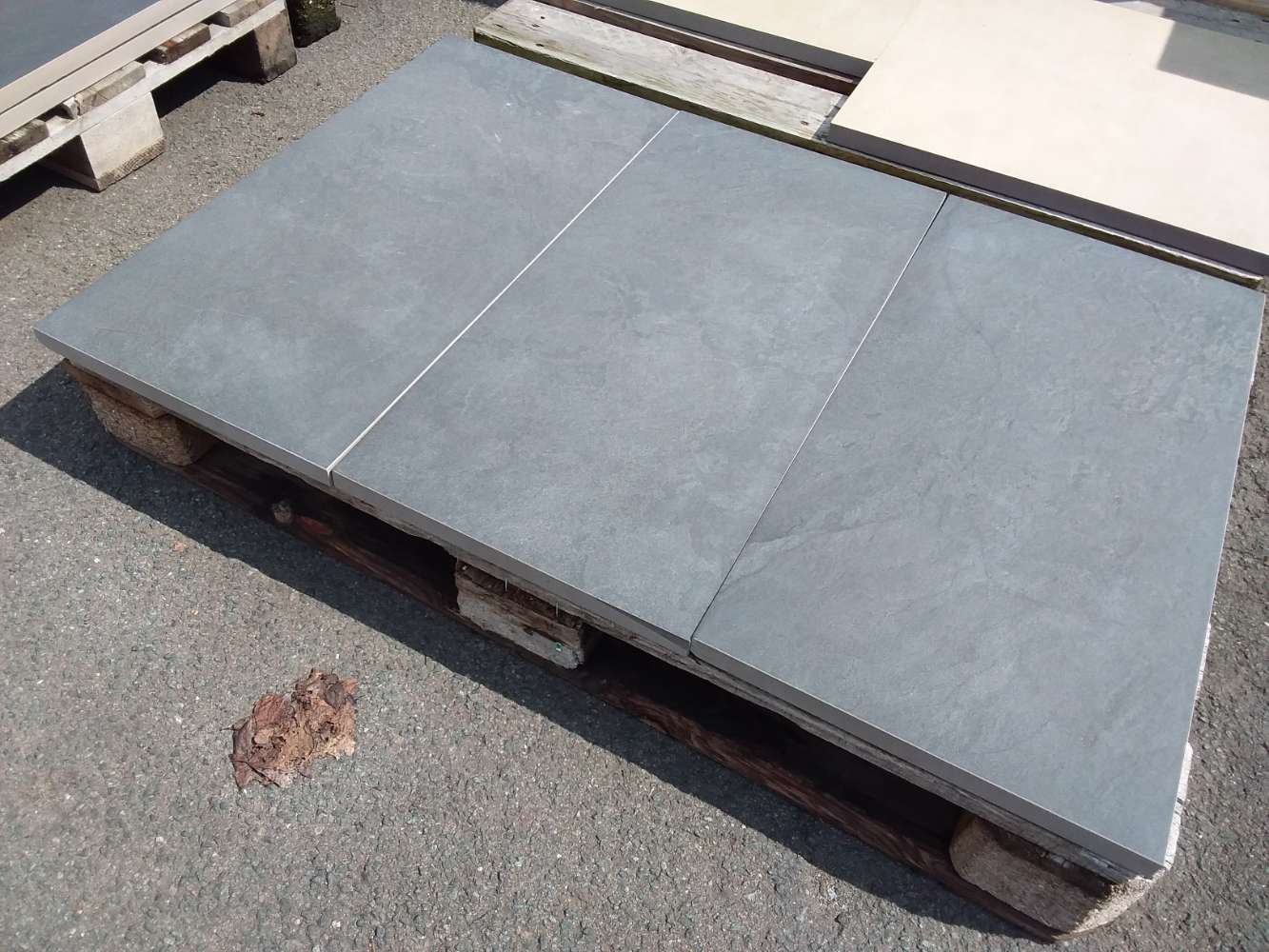 Feinsteinzeug Terrassenplatten 80x40x3 schwarz Keramik Fliesen