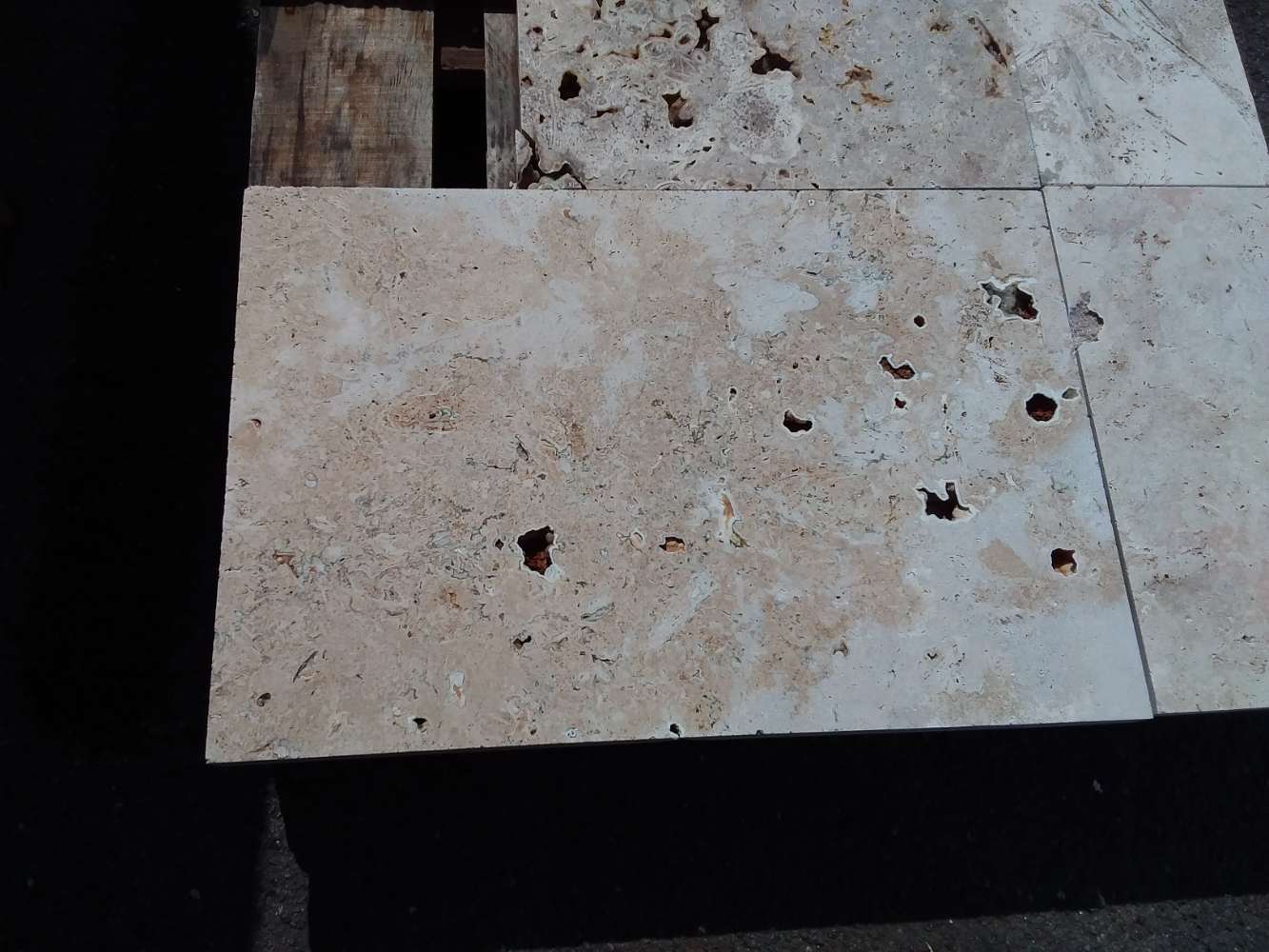 Travertin Terrassenplatten Verband Naturstein Kalkstein Outlet