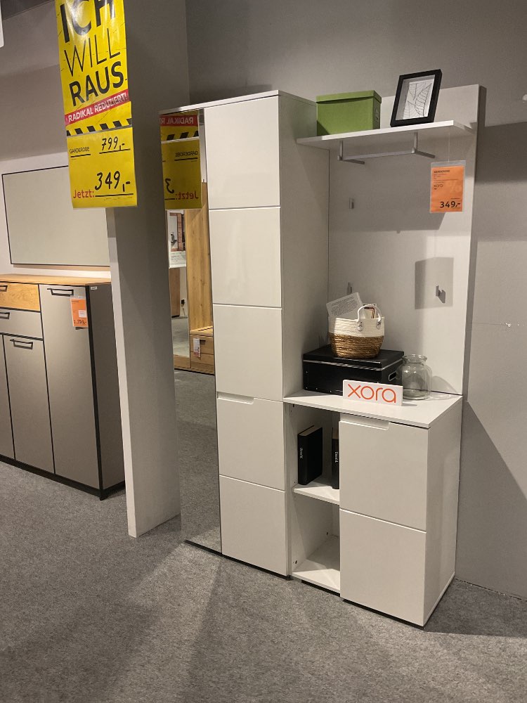 Garderobe weiß Glanz. Mit Spiegel Breite 120 cm