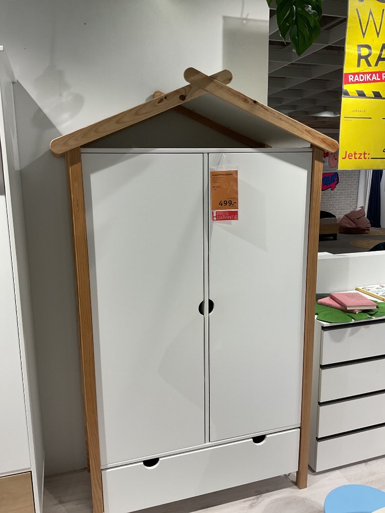 Kleiderschrank Alouette weiß/kiefer B100 cm