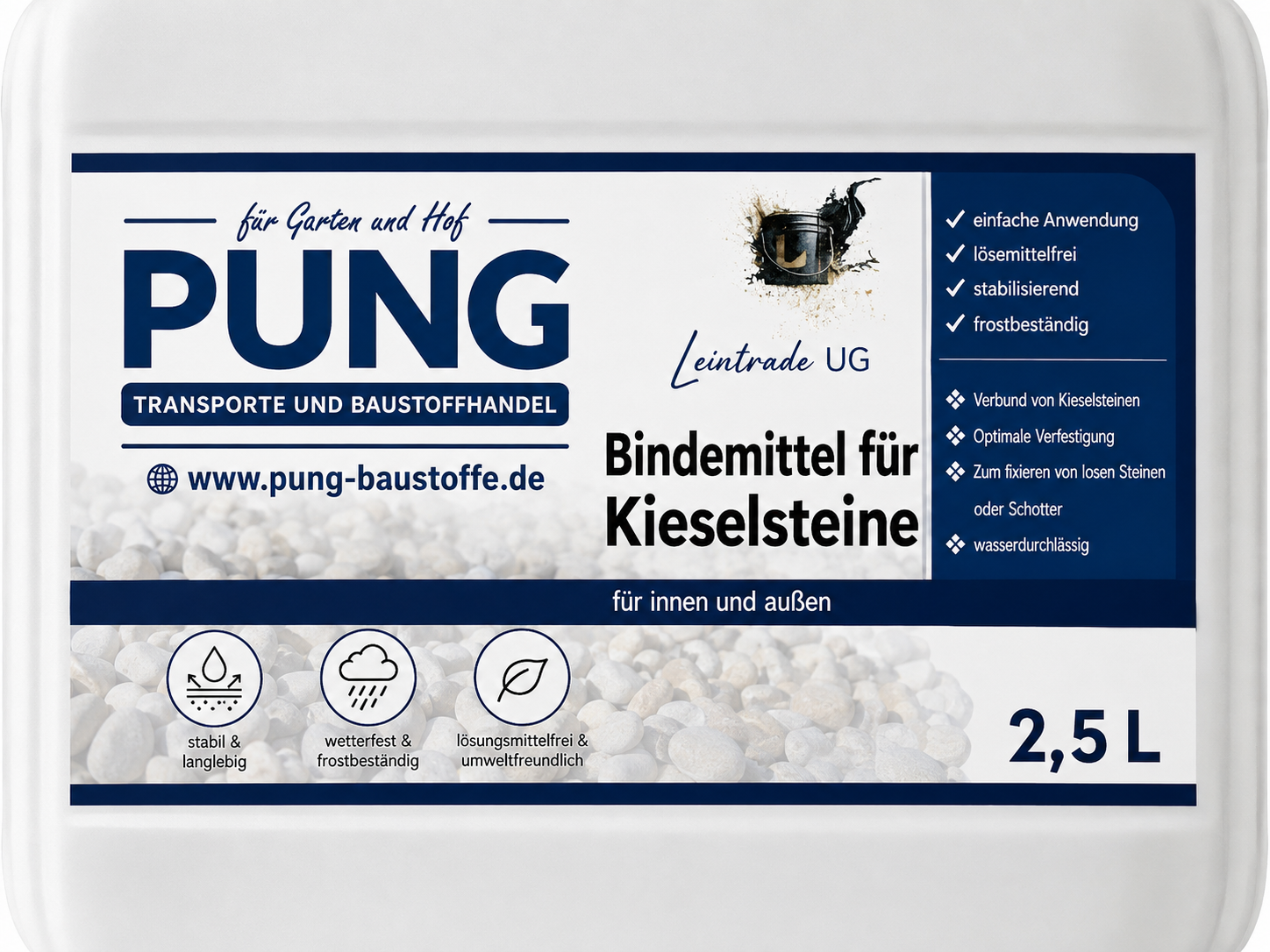 Kiesbinder/Kiesverfestiger/ Bindemittel für Kies (2,5/5/10 Liter)