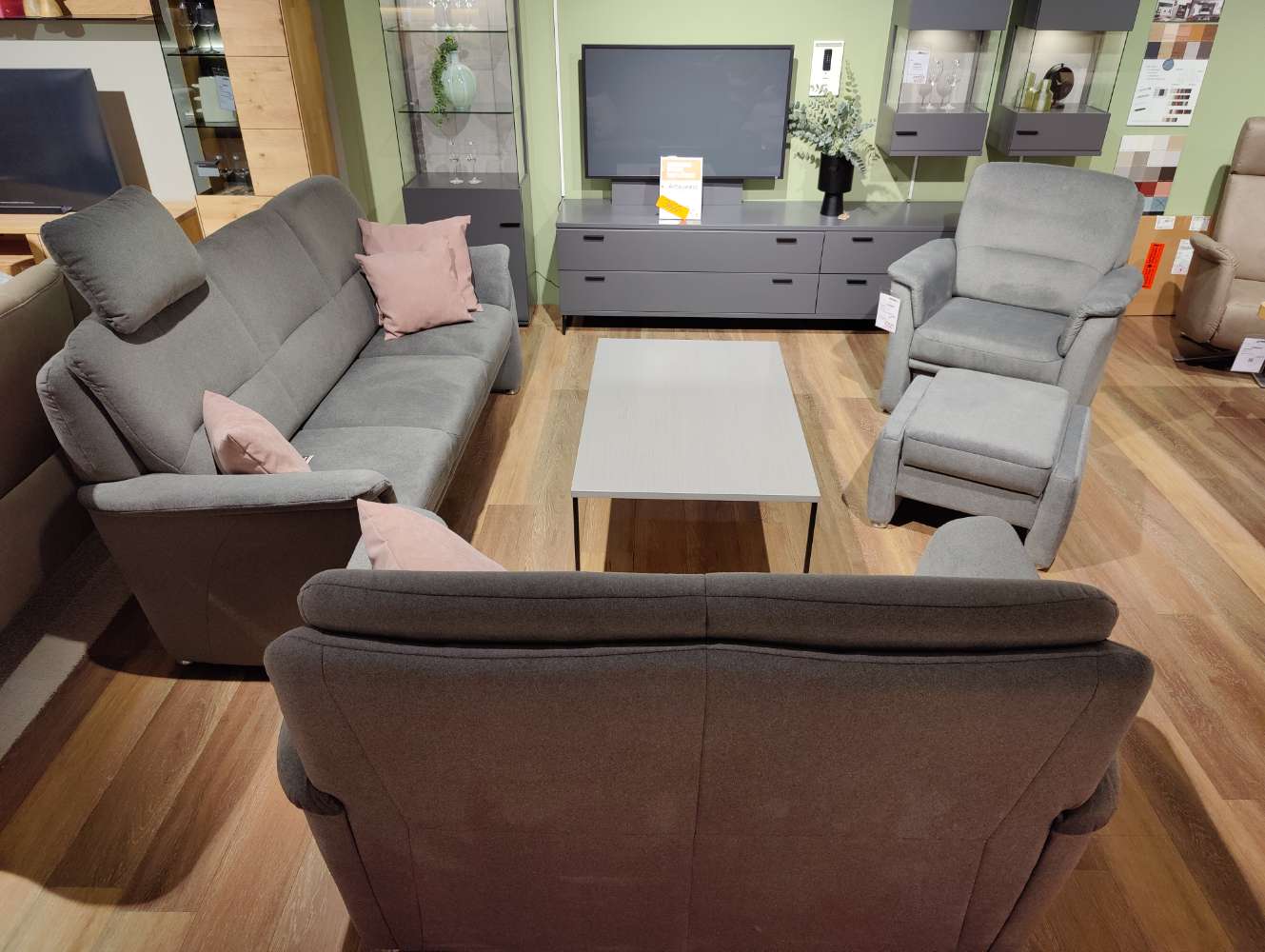 Garnitur – 3-2-1 – Sofa – inkl Hocker – Couch – GRUBER – Bornholm