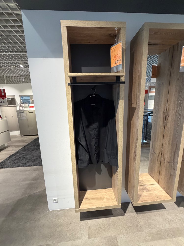 Garderobenpaneel, Vorzimmer, ca. 51cm, Oak + Anthrazit , XXXLutz