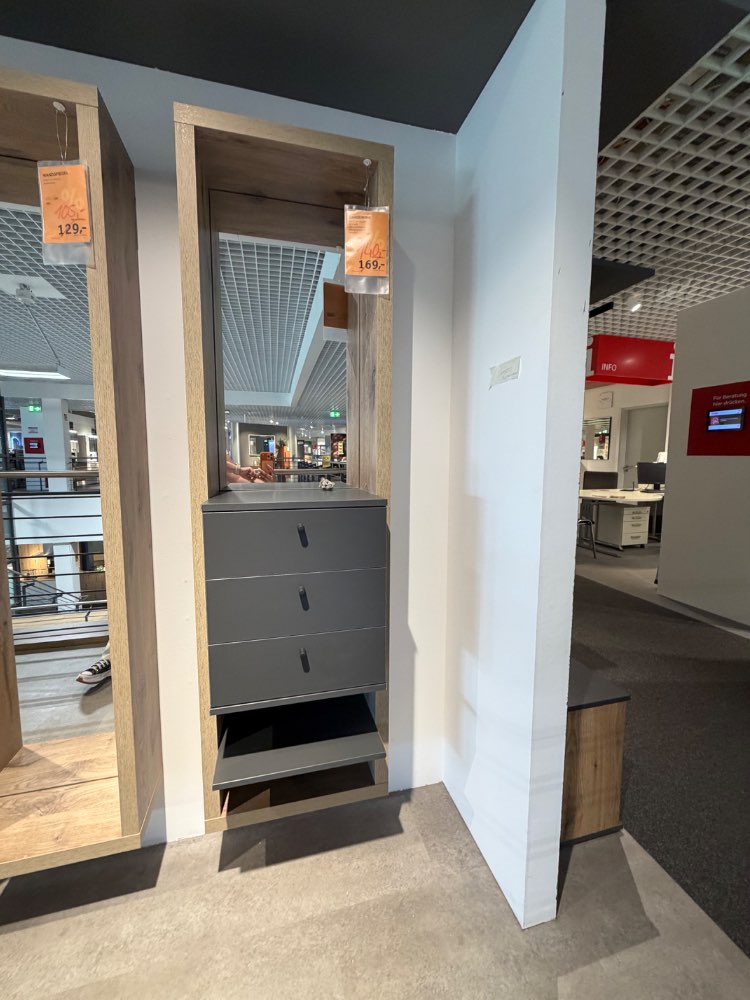 Garderobenpaneel, Vorzimmer, ca. 51cm, Oak + Anthrazit , XXXLutz