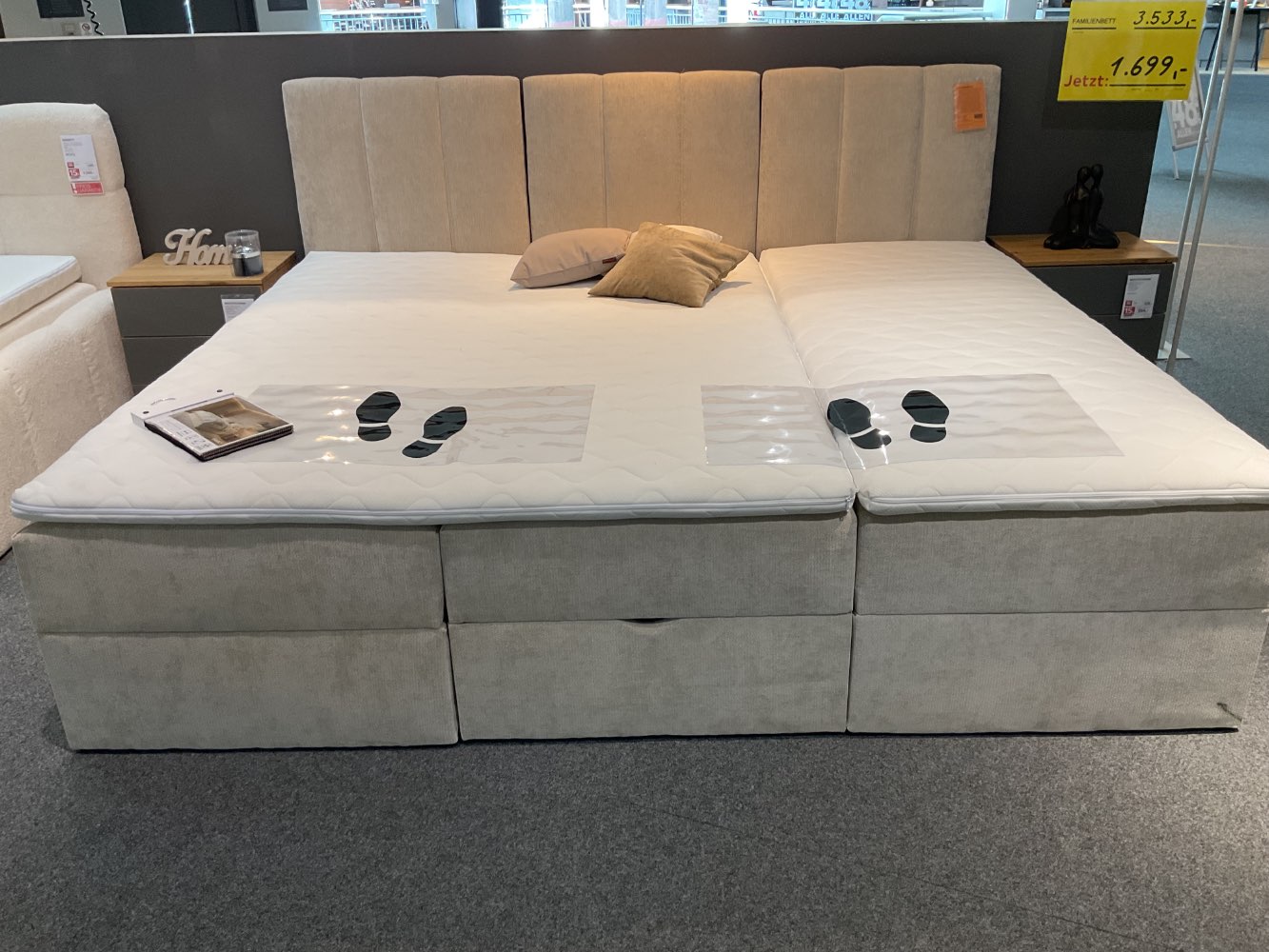 Möbel,Familienbett,Beige,240/200cm,Bettkasten,Härte 3,XXXLutz