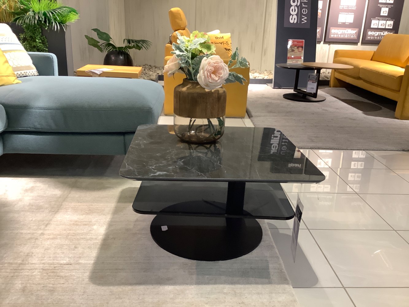 Couchtisch Platte, Keramik, glänzend Rock schwarz
