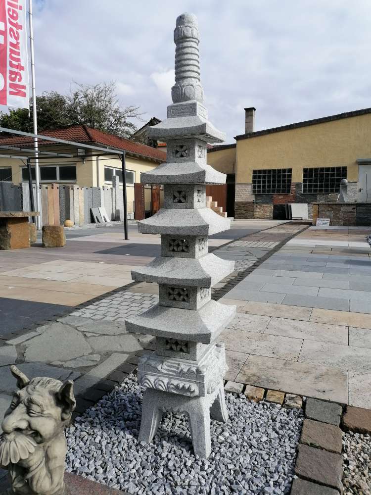 Chinesische Pagode aus Granit „Hellgrau“ 180×40 cm