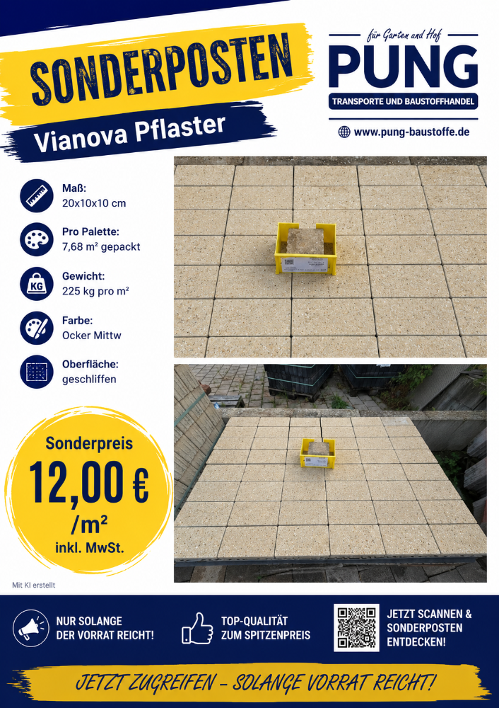 Vianova 20x10x10 cm ocker-mittel geschliffen (Restposten)