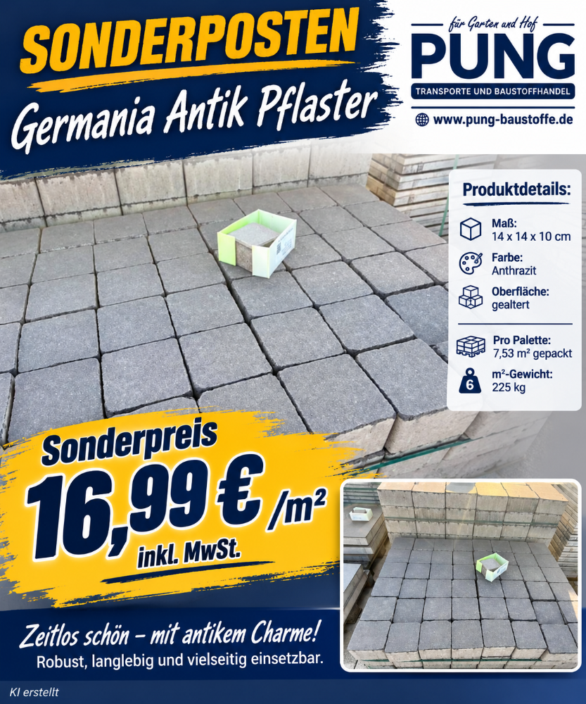 Germania antik 14x14x10 cm anthrazit gealtert (2.Wahl)