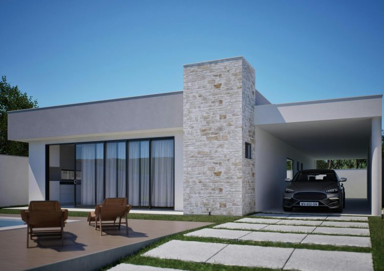 modernes haus mit carport