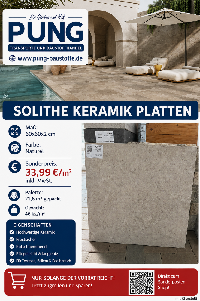 Solithe Naturel 60x60x2 cm rektifiziert Outdoor Plus (2.Wahl)