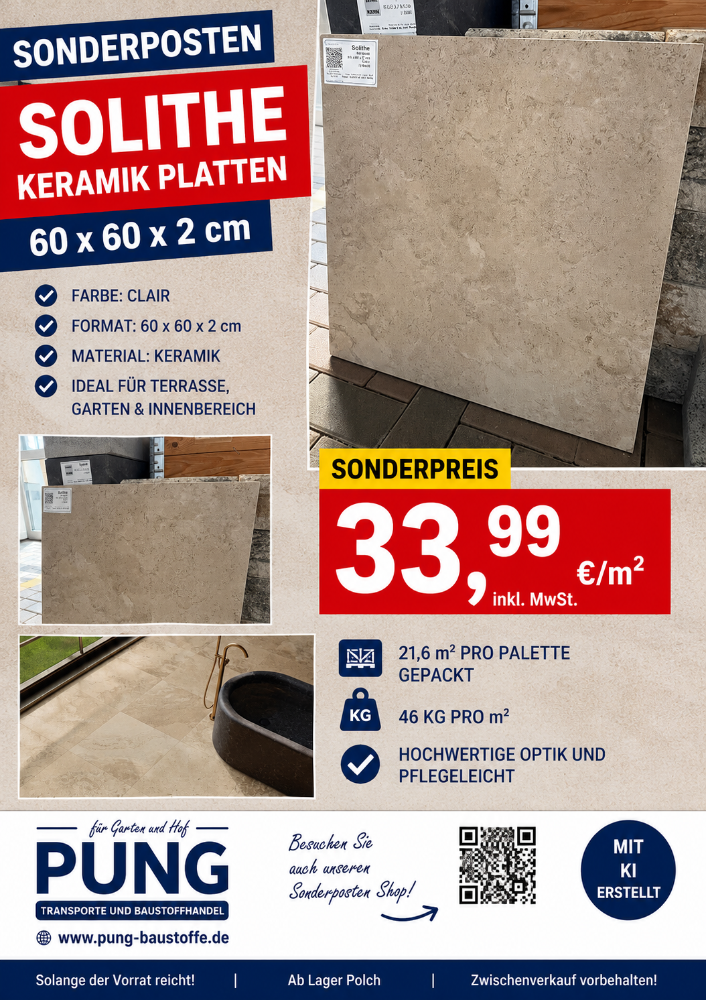 Solithe Clair 60x60x2 cm rektifiziert Outdoor Plus (2.Wahl)