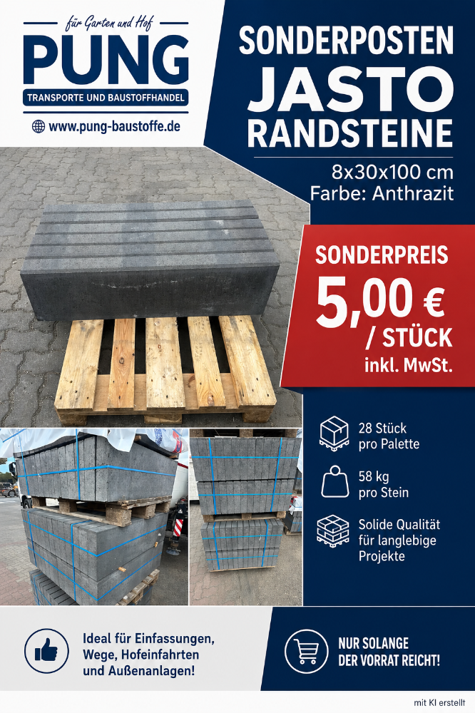 JASTO Randsteine 8x30x100 cm Anthrazit (2.Wahl)