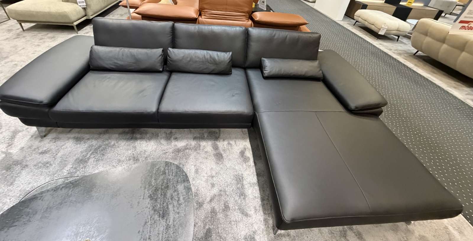 Wohnzimmer Mondo Civita 2170 Leder schwarz / Mondo