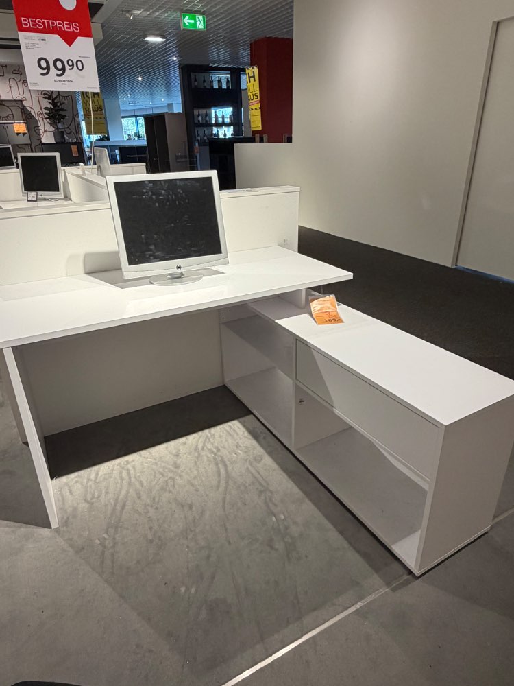 Eckschreibtisch, Büro, ca. 130cm, Weiß, XXXLutz