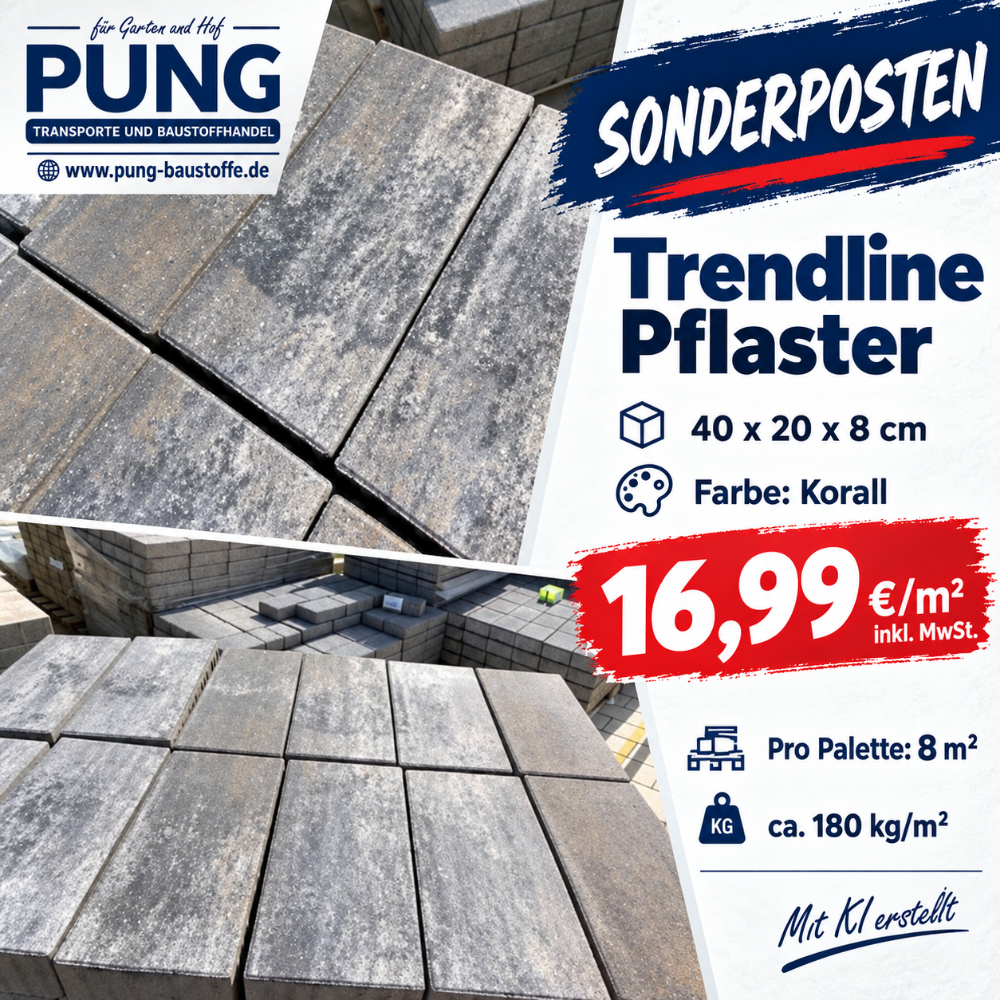 JASTO Trendline Pflaster 40x20x8 cm korall (2.Wahl)