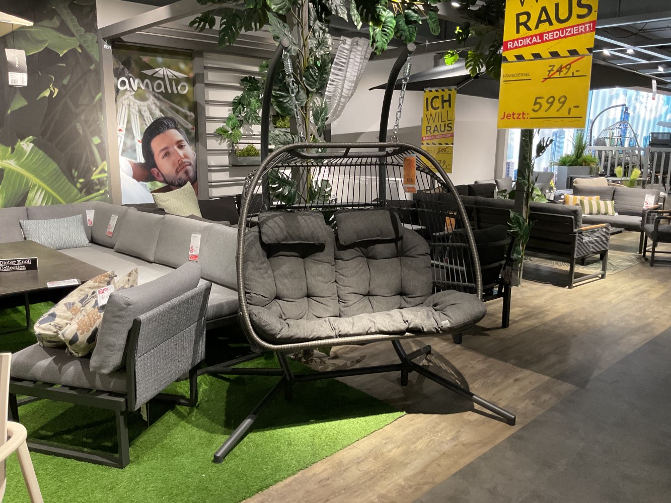 XXXLutz Ausstellungsstück Möbel Hängesessel Folt Bozen grau