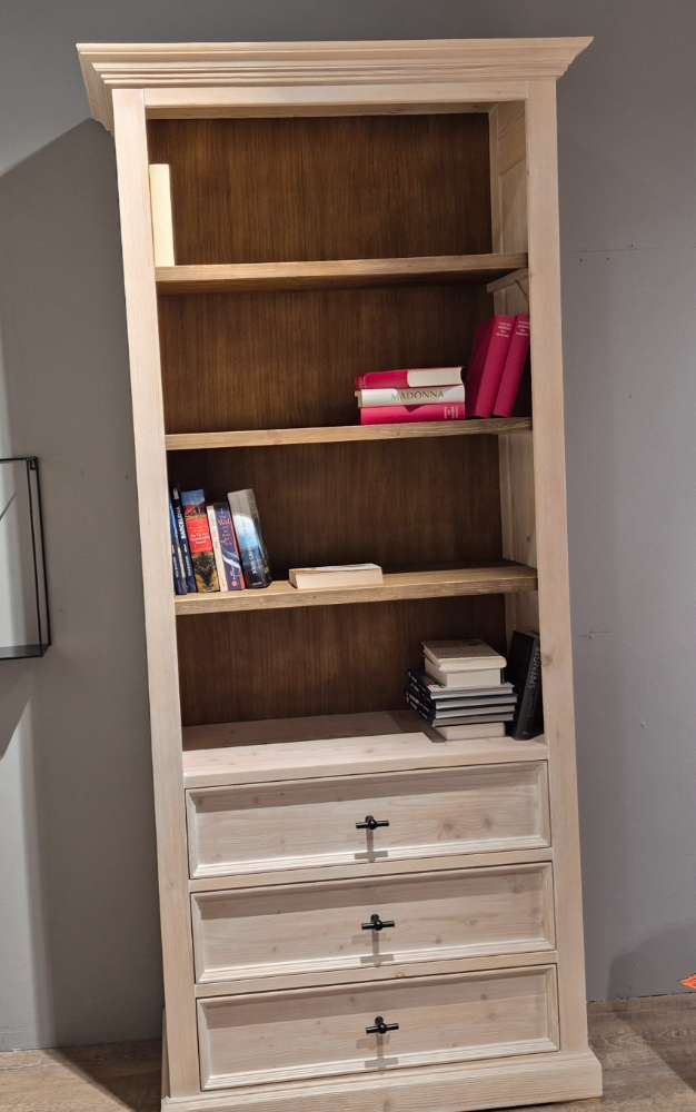 Bücherschrank drei Schubladen BHT ca 100x220x46cm Landhausstil