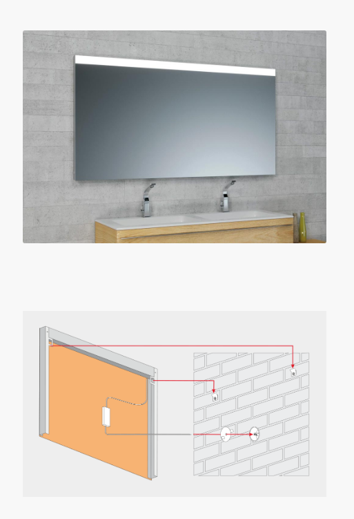 Spiegel Satinato TOP 150 x 65 cm mit Beleuchtung, 4000 K