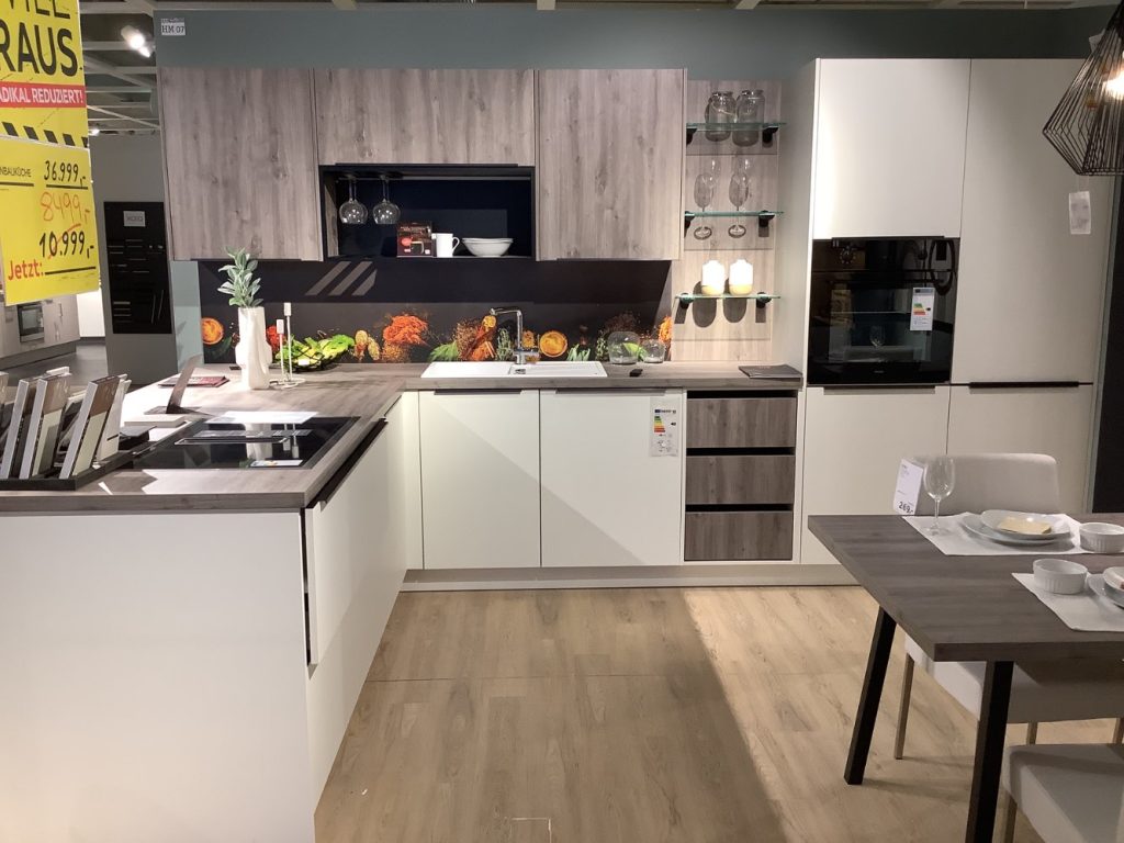 Moderano Einbauküche, Küchen, Weiß mit Holz, XXXLutz