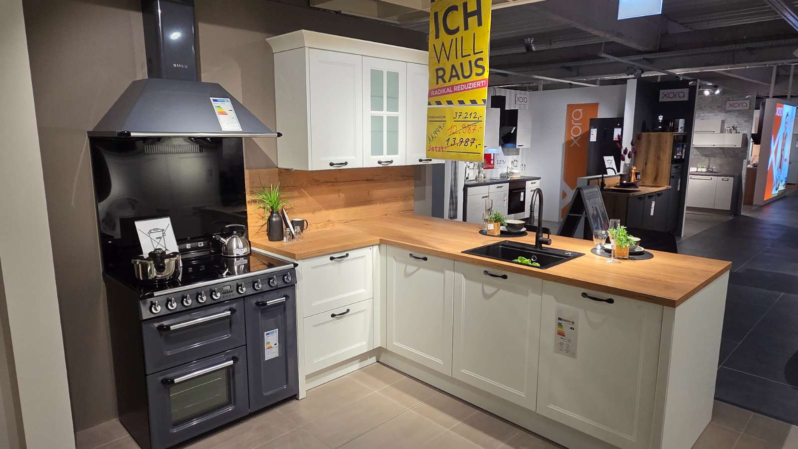 Einbauküche, Häcker, Ravenna, Modernes Landhaus, SMEG Standherd