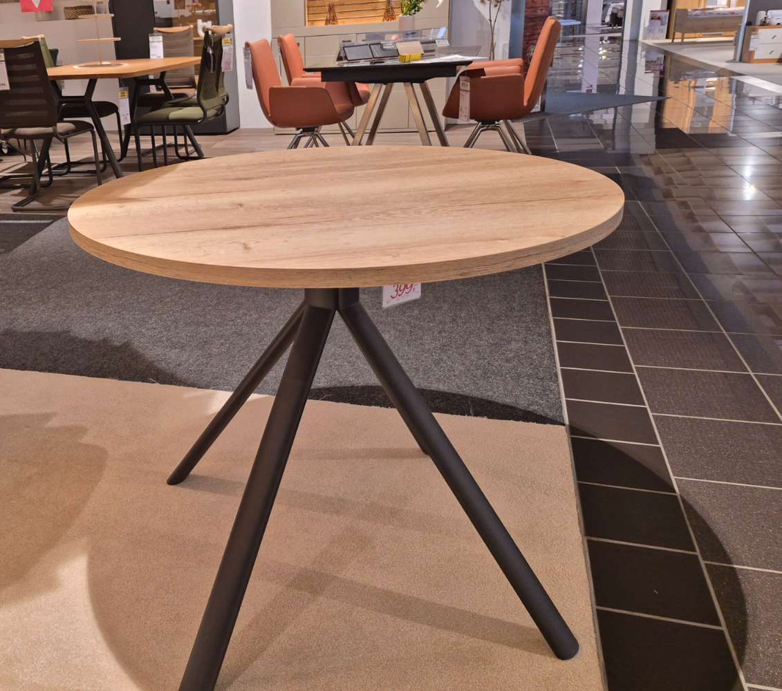 Esstisch Dekor ,Gestell Metall anthrazit, rund DM90cm
