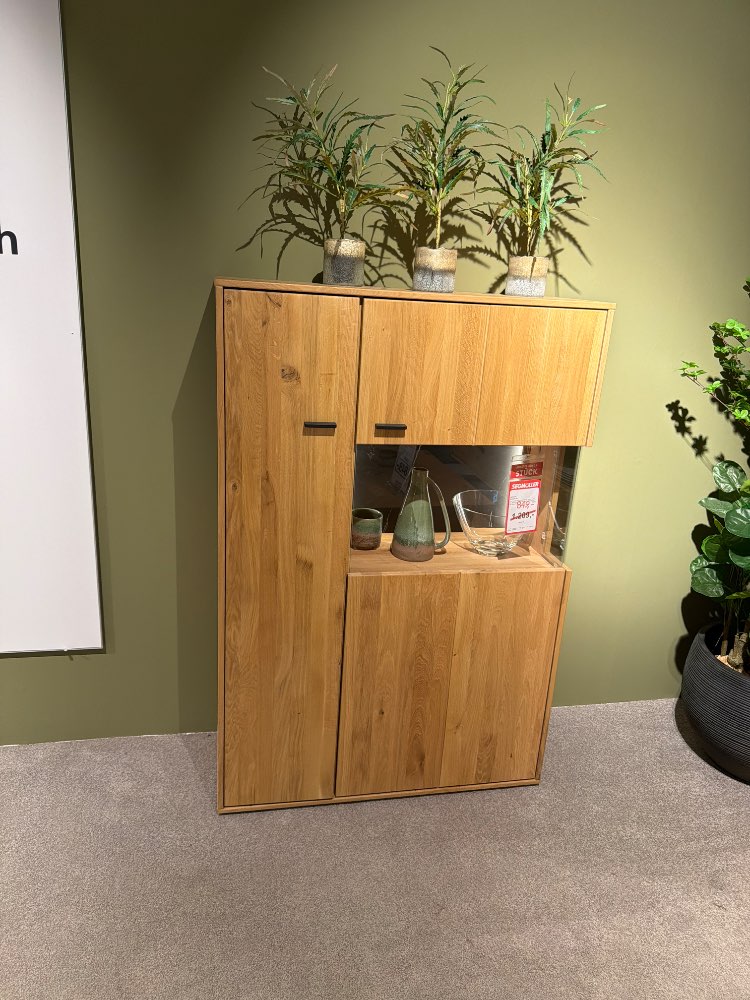 Musterring, Highboard , asteiche, Bianco, massiv