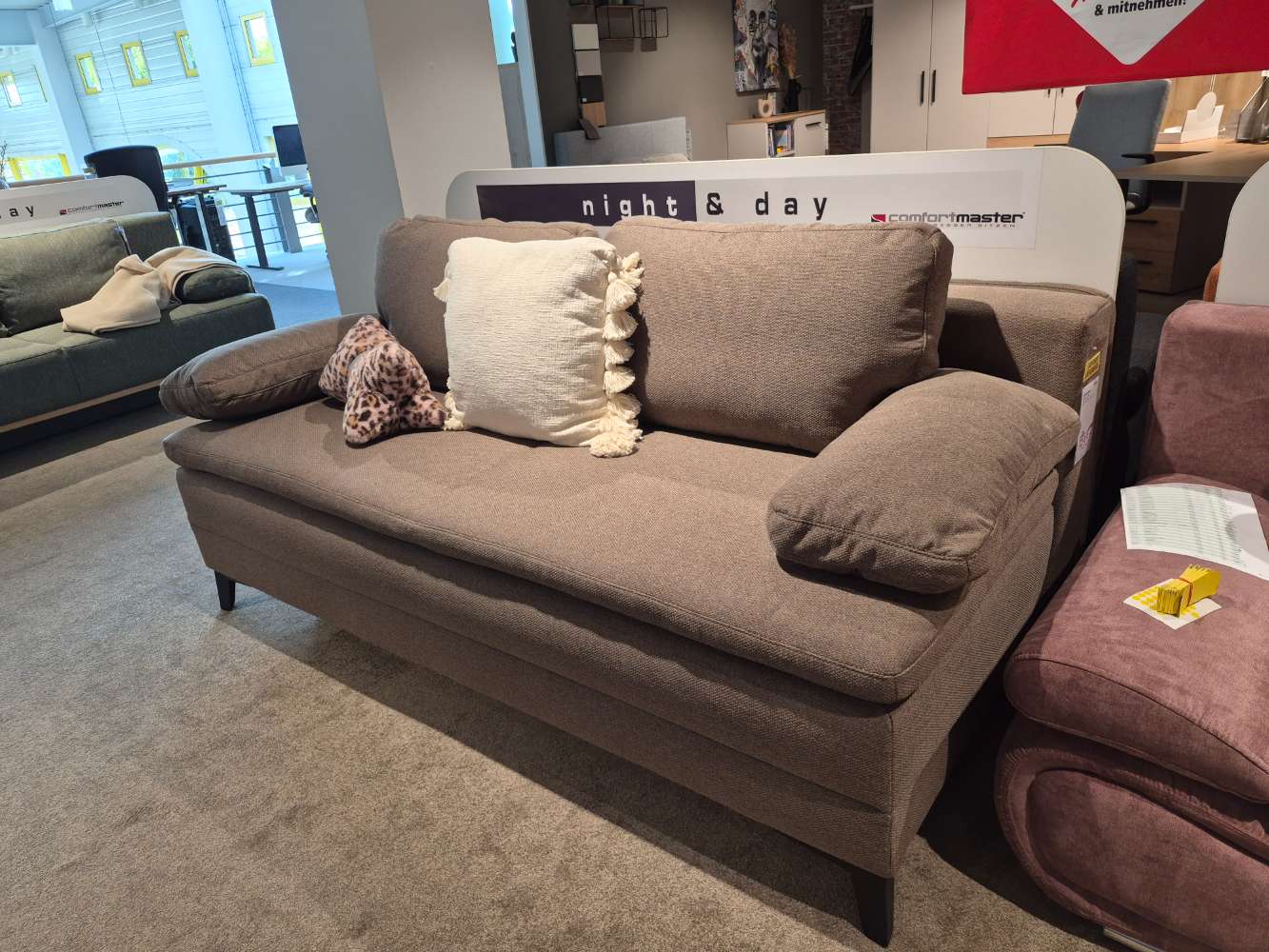 Schlafsofa Bezug braun 100 % Polyester, Fuß schwarz ,Bettkasten