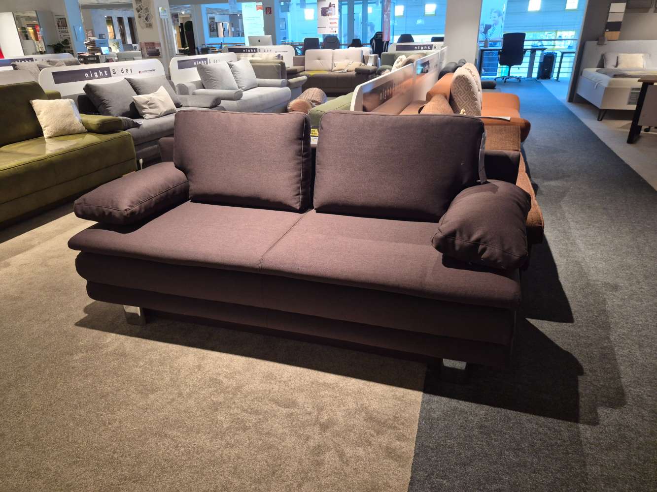 Schlafsofa Braun 100% Polyester Fuß Chrom