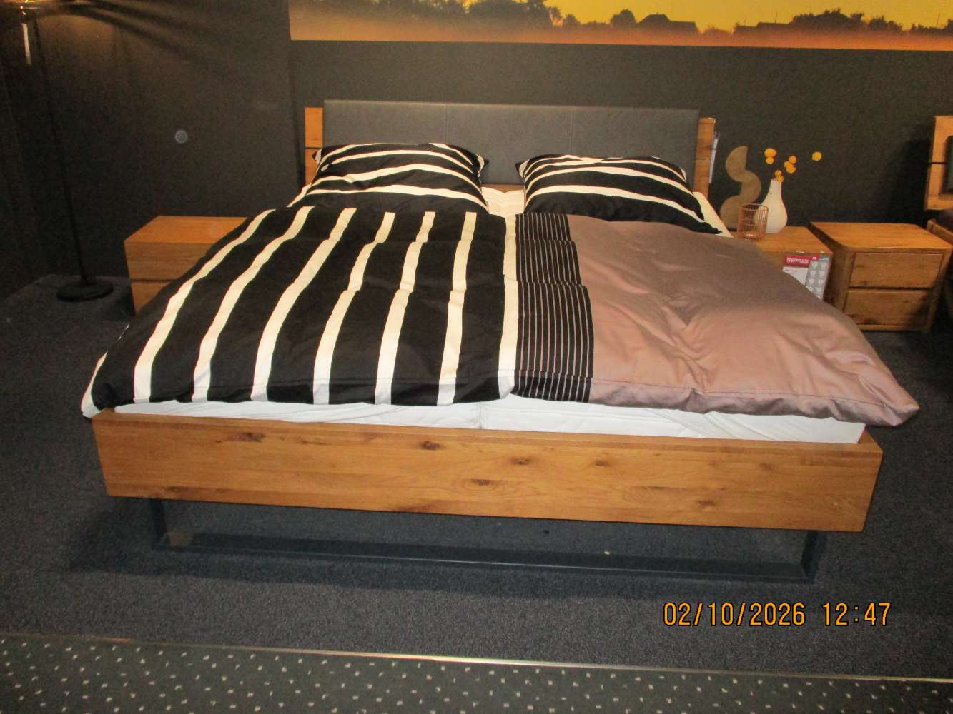 Holz-Bettgestell  Wildeiche Natur / Hasena