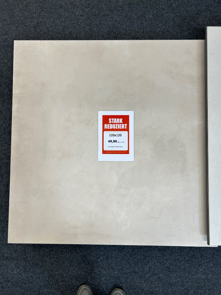 Fliese Feinsteinzeug Sand 120×120