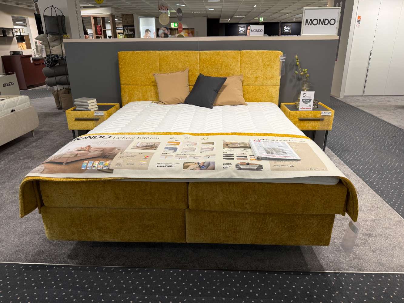 Boxspringbett Mondo Deluxe Edition Gelb/ Femira