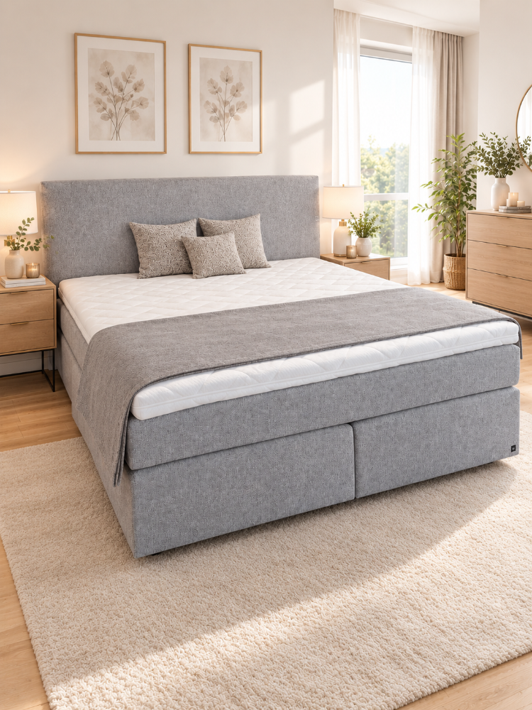 Boxspringbett Lgfl.180×200 cm IL 1414 inkl.Decke und Kissen