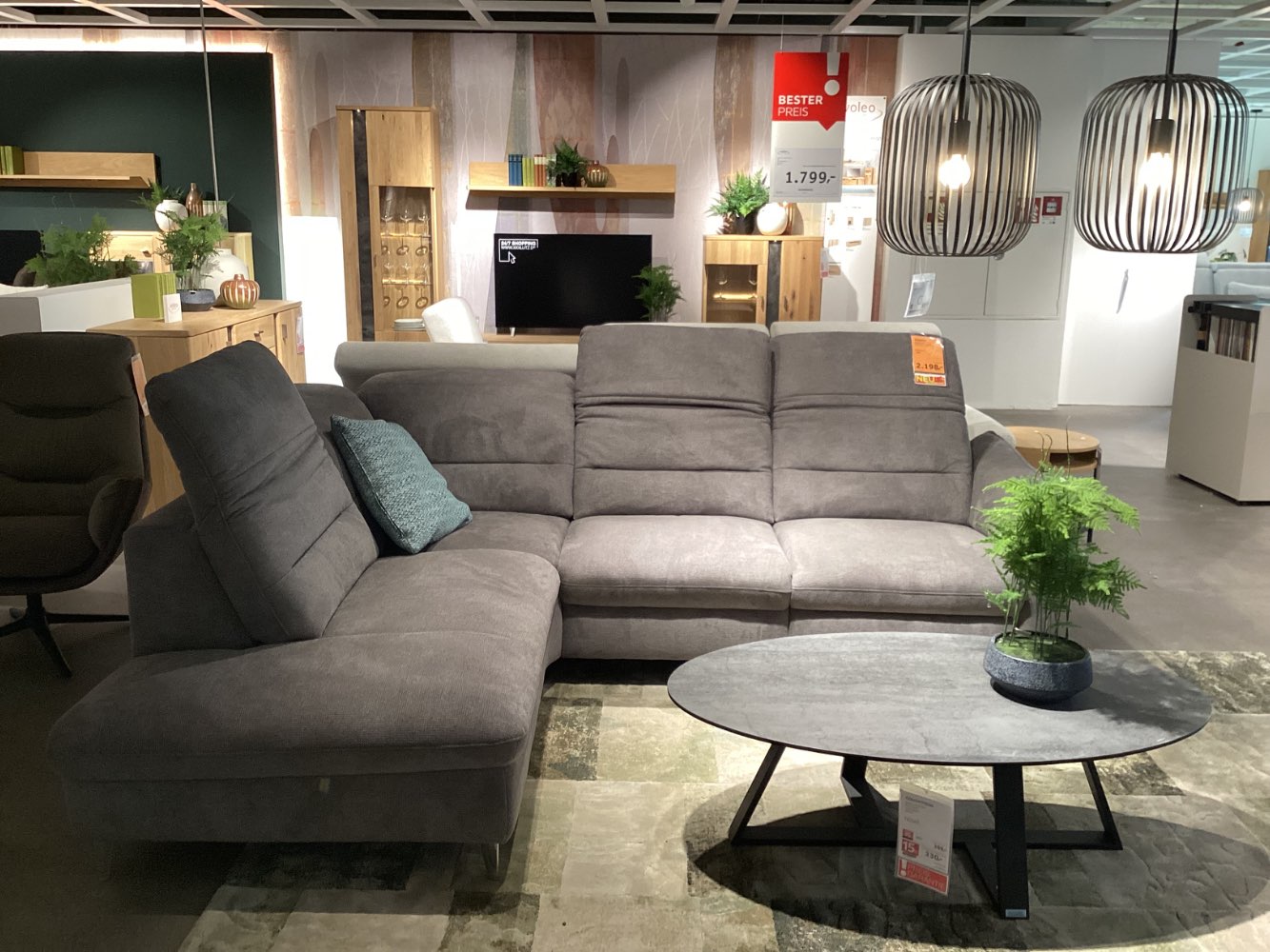 XXXlutz, Ecksofa,  MUSTERING: Belle Grey 213×260