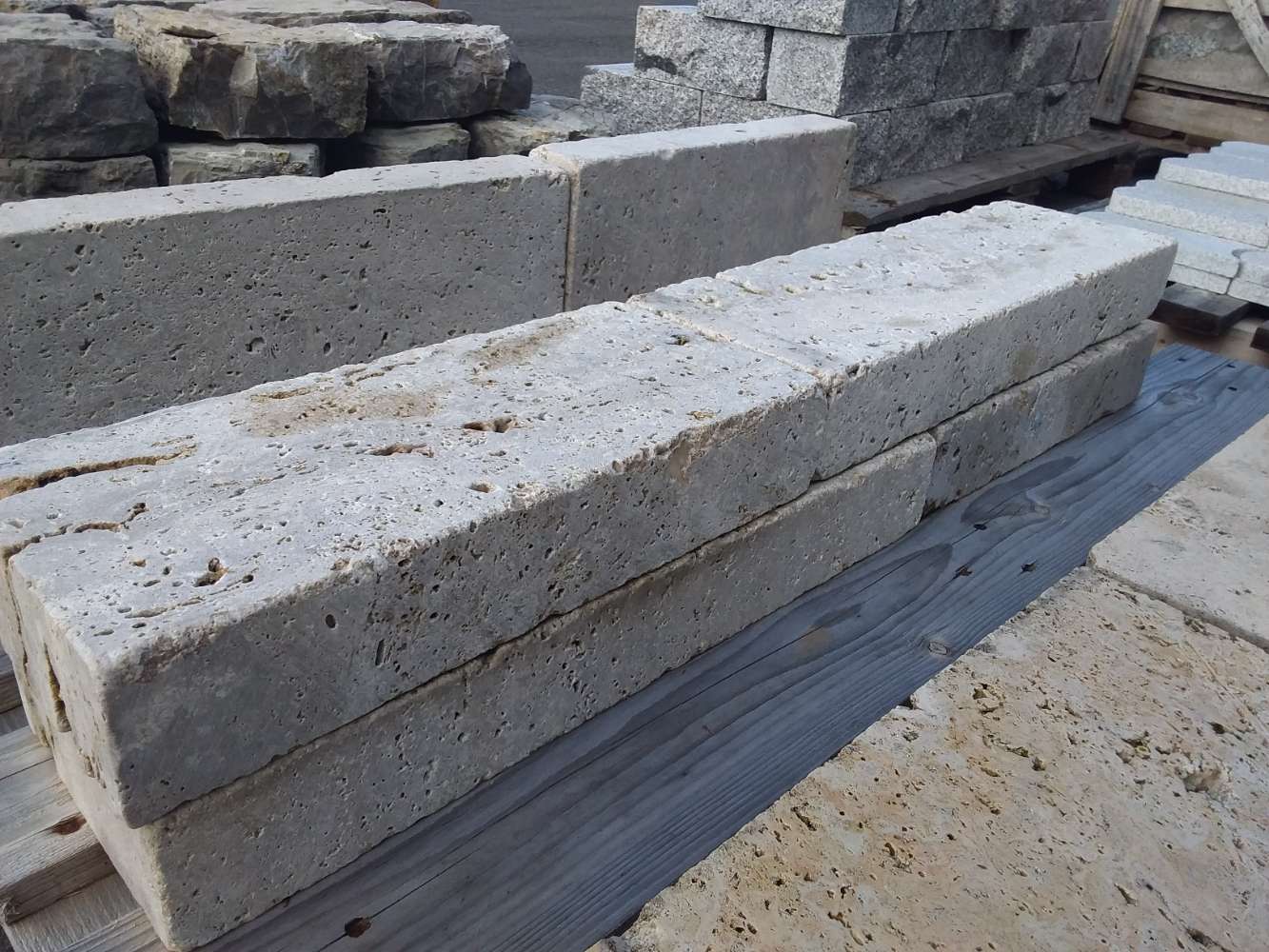 Travertin Mauersteine 7,5x18x30-60cm Naturstein Outlet Seltra
