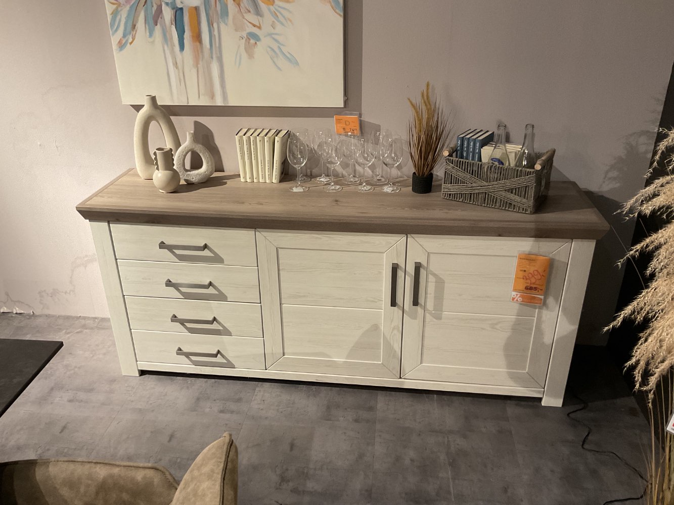 XXXLutz Ausstellungsstück Möbel Sideboard York weiß grau